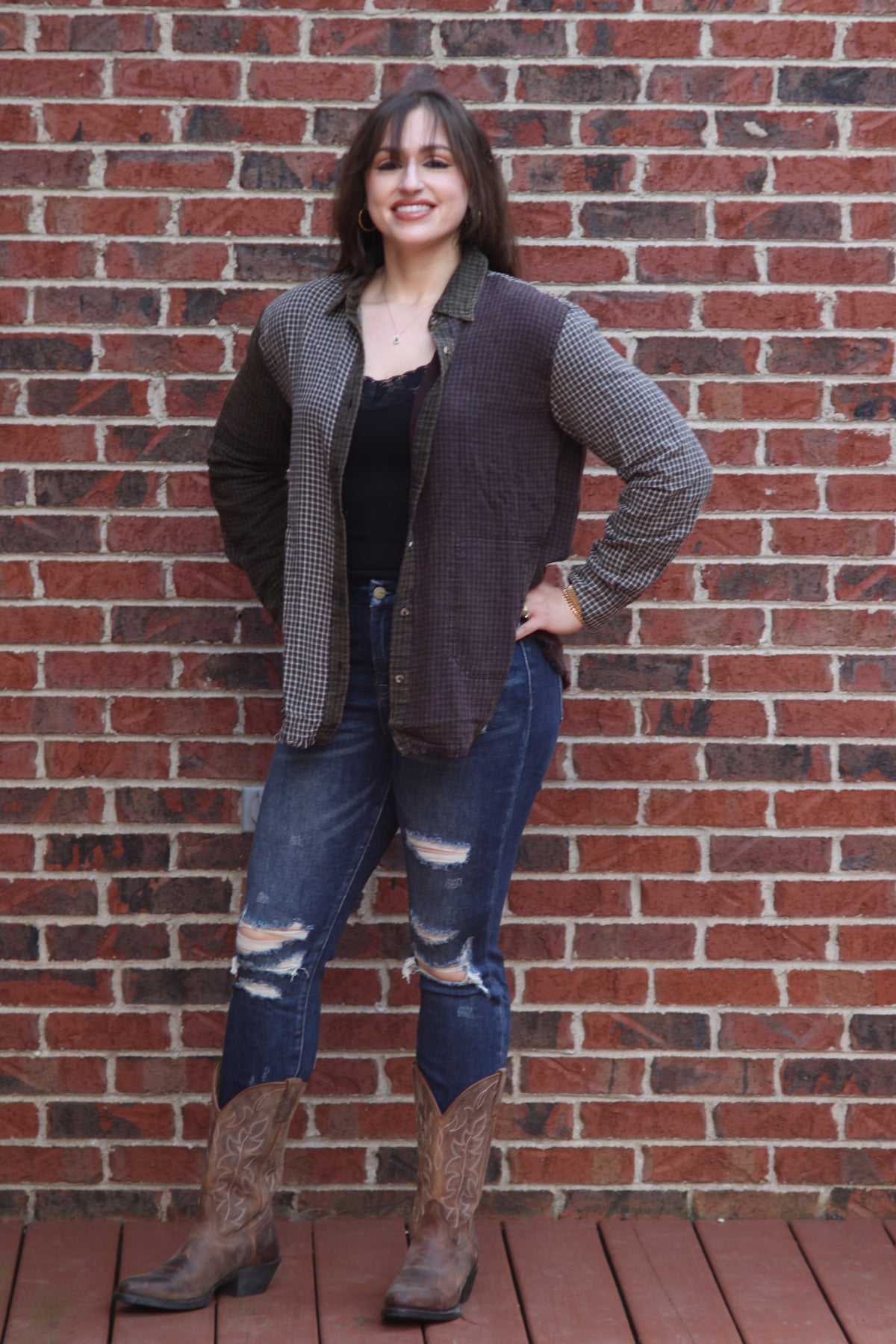 Kaylee Multicolor Distressed Shirt