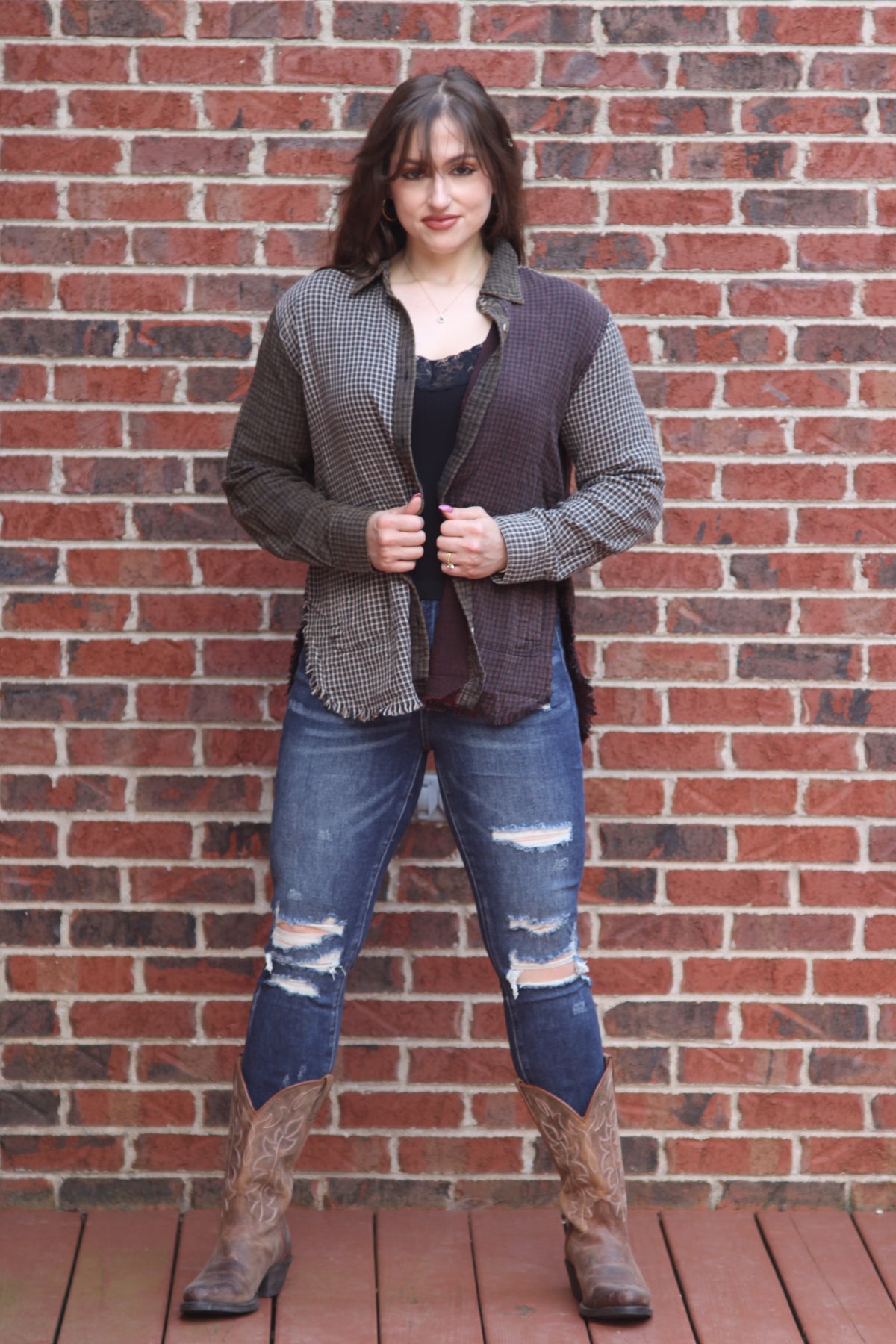 Kaylee Multicolor Distressed Shirt