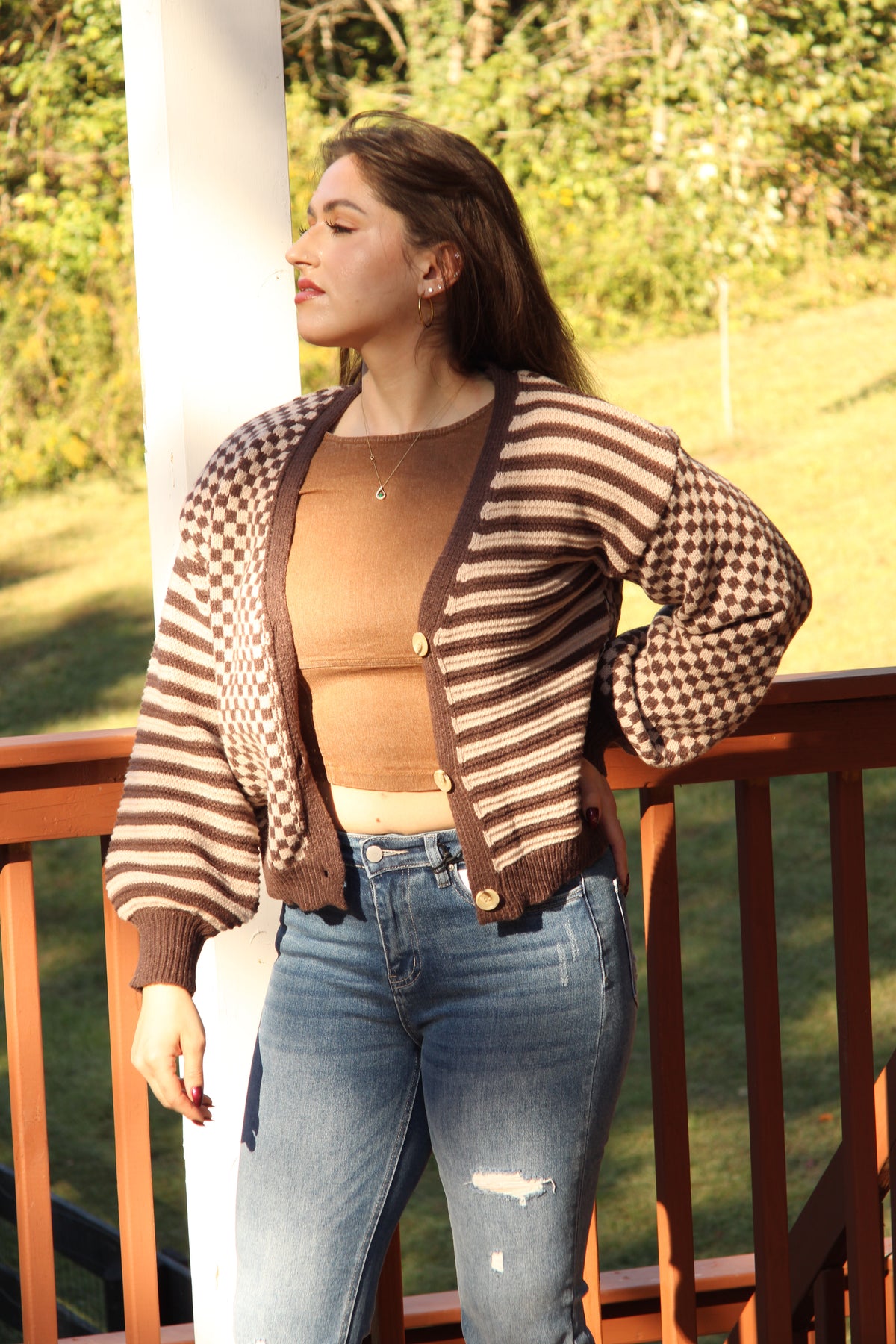 Jaslene Patterned Cardigan