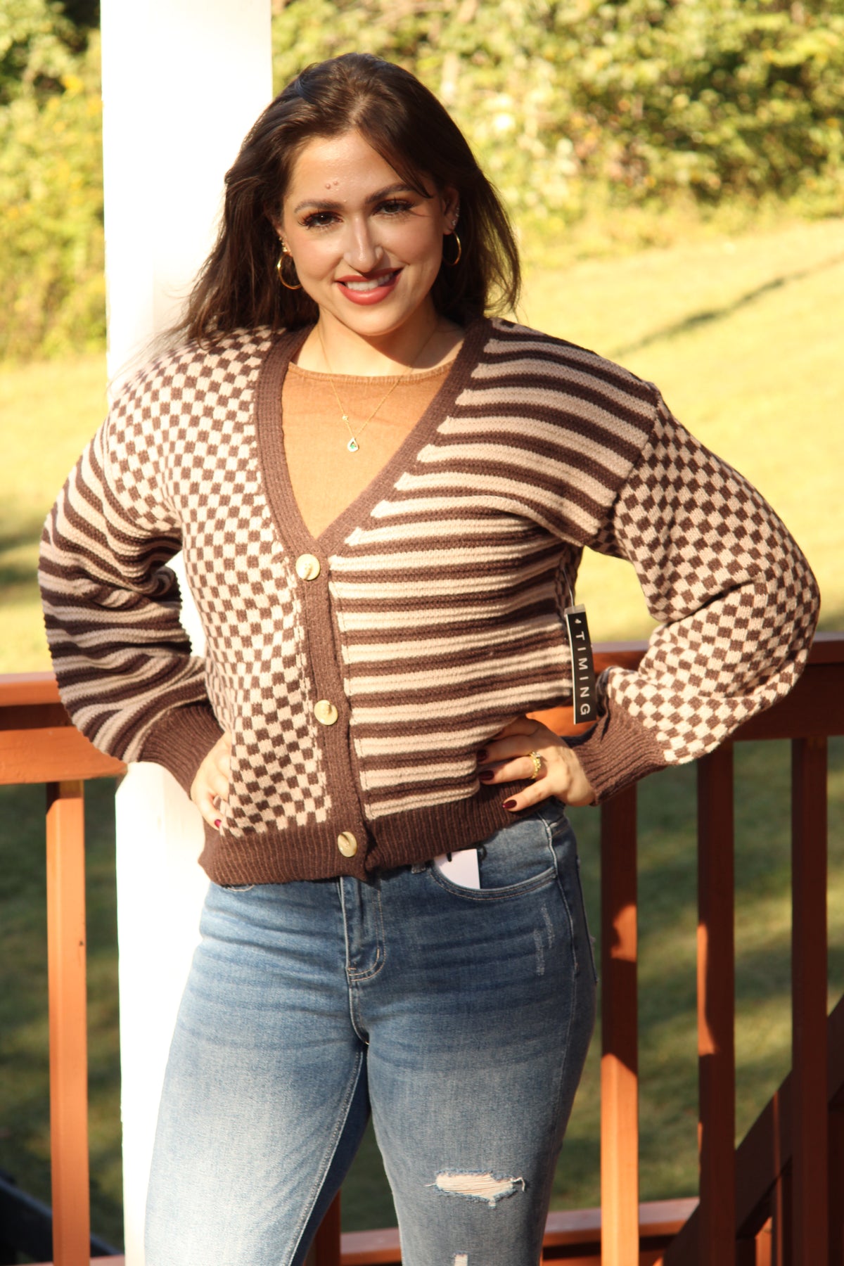 Jaslene Patterned Cardigan