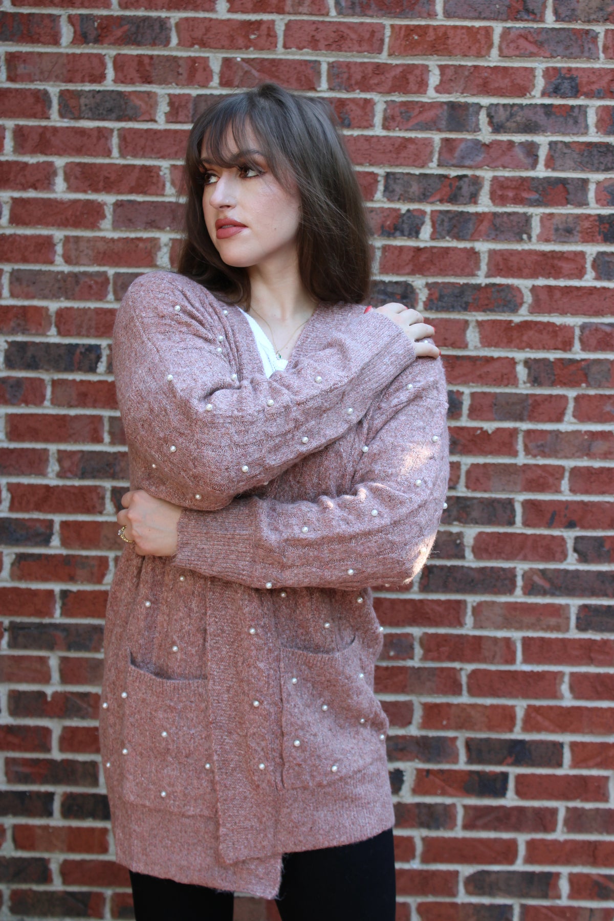 Maribella Open Front Pearl Cardigan